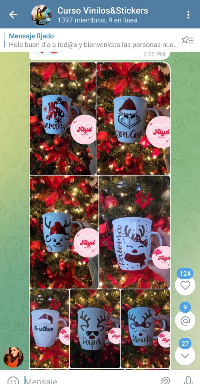 Tazas navideñas con vinilo de alta calidad