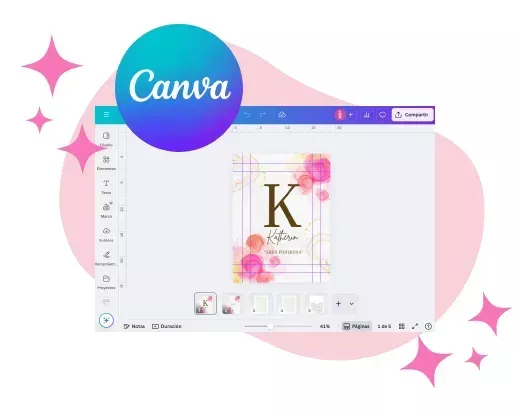 Diseño de una portada de agenda en Canva