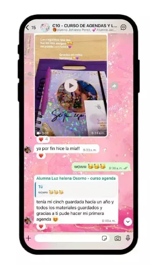 Alumna comparte su primera agenda creada en el curso