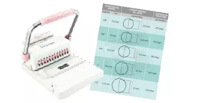 Anilladora y tabla de guía de medidas de anillos