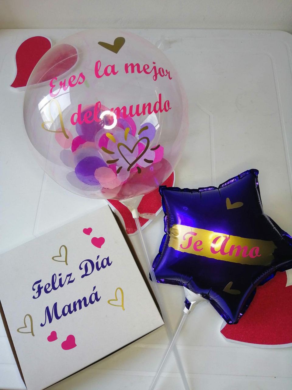 Globo burbuja y caja personalizada